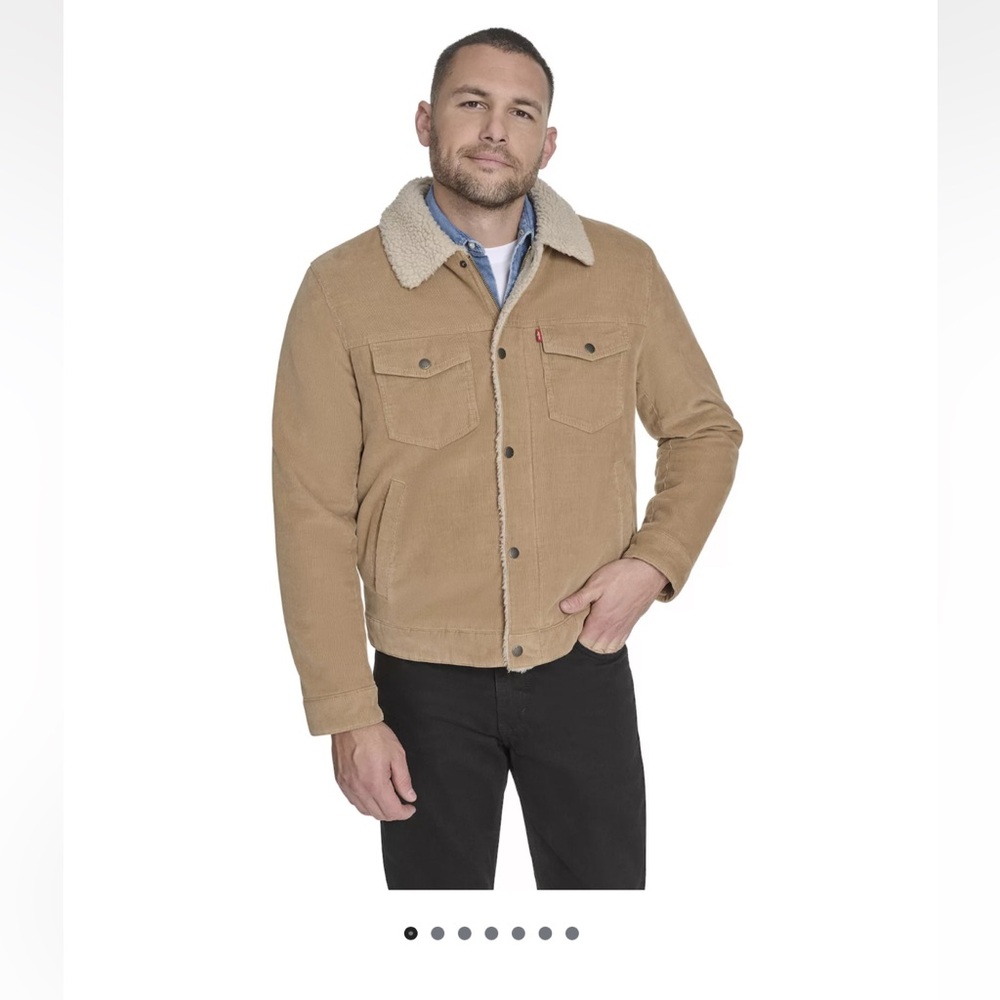 Calvin Klein Tan Sherpa Collar Jacket